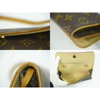 Louis Vuitton Pochette Twin PM Monogram 2-Way Shoulder Bag Brown — view 9