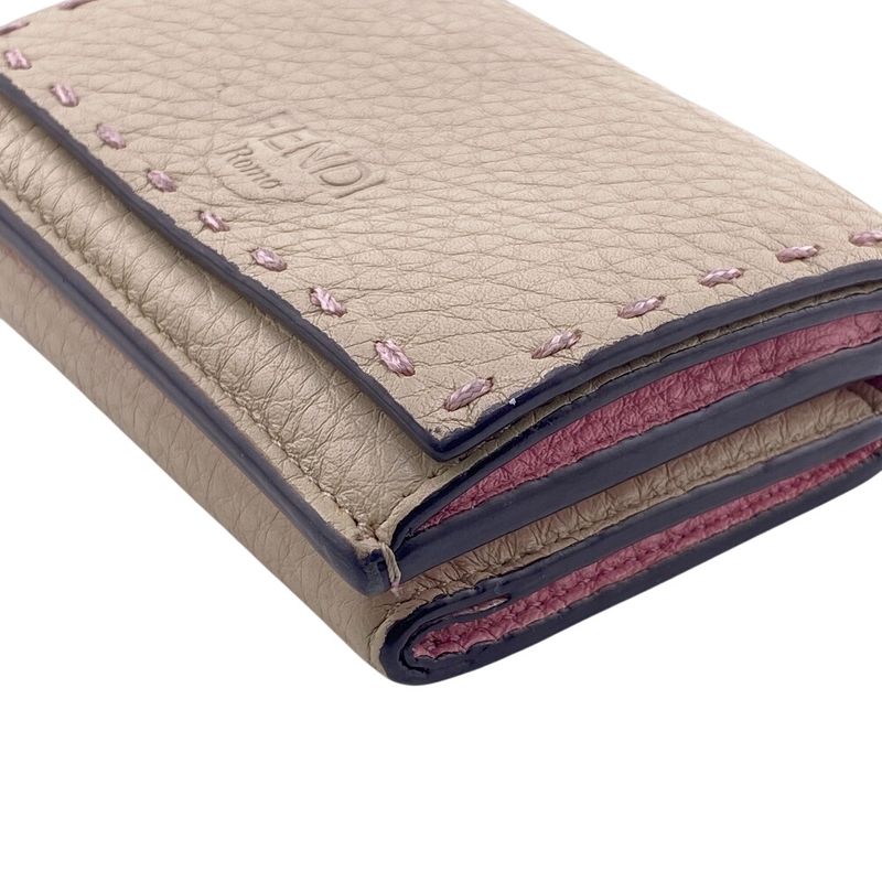 Fendi Compact Wallet Trifold Beige — view 4