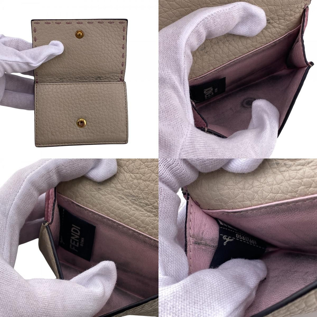 Fendi Compact Wallet Trifold Beige — view 2