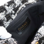 Chanel Chain Backpack Rucksack Sac Tweed Leather Black Gray — view 8
