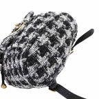 Chanel Chain Backpack Rucksack Sac Tweed Leather Black Gray — view 9