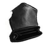 Saint Laurent Shoulder Bag Shearling Leather Black Silver Hardware — view 7