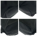 Prada Tessuto Triangle Logo Plate Black Silver Hardware Nylon Leather Backpack — view 4