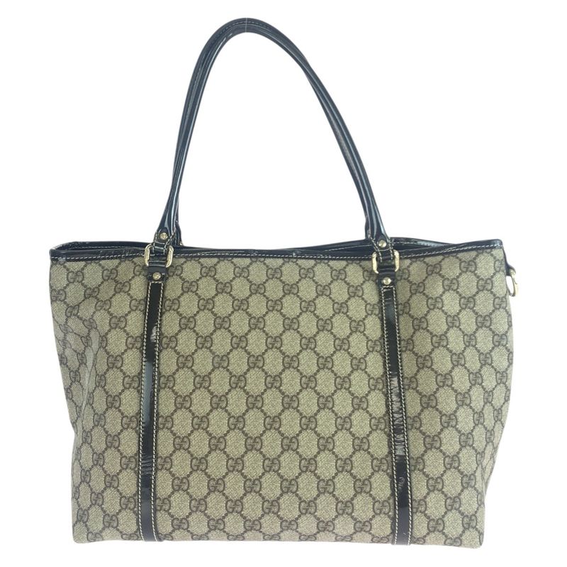 Gucci Beige Brown Gold Hardware GG Supreme Canvas Tote Bag — view 3