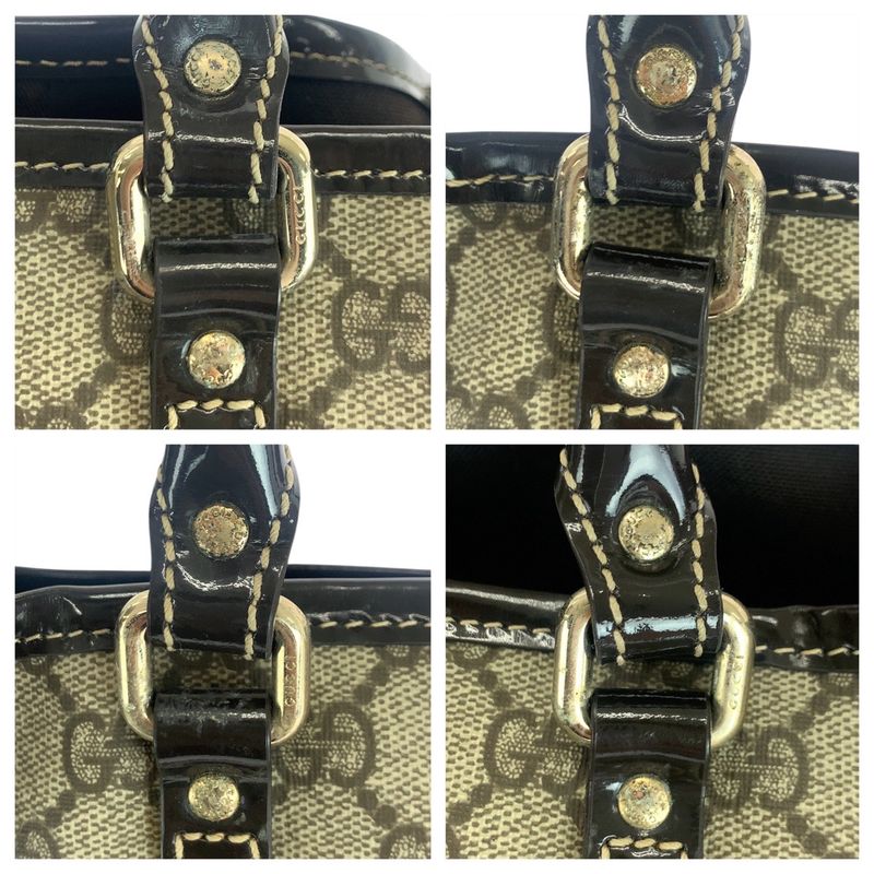 Gucci Beige Brown Gold Hardware GG Supreme Canvas Tote Bag — view 6