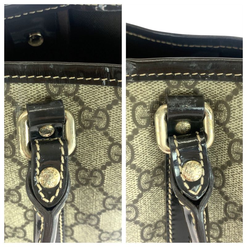 Gucci Beige Brown Gold Hardware GG Supreme Canvas Tote Bag — view 7