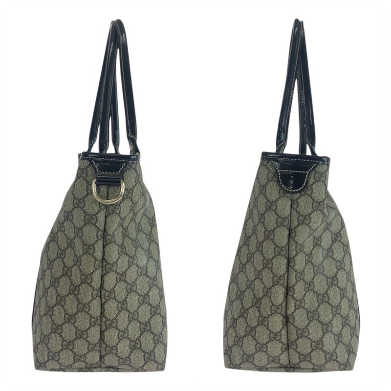 Gucci Beige Brown Gold Hardware GG Supreme Canvas Tote Bag — view 9