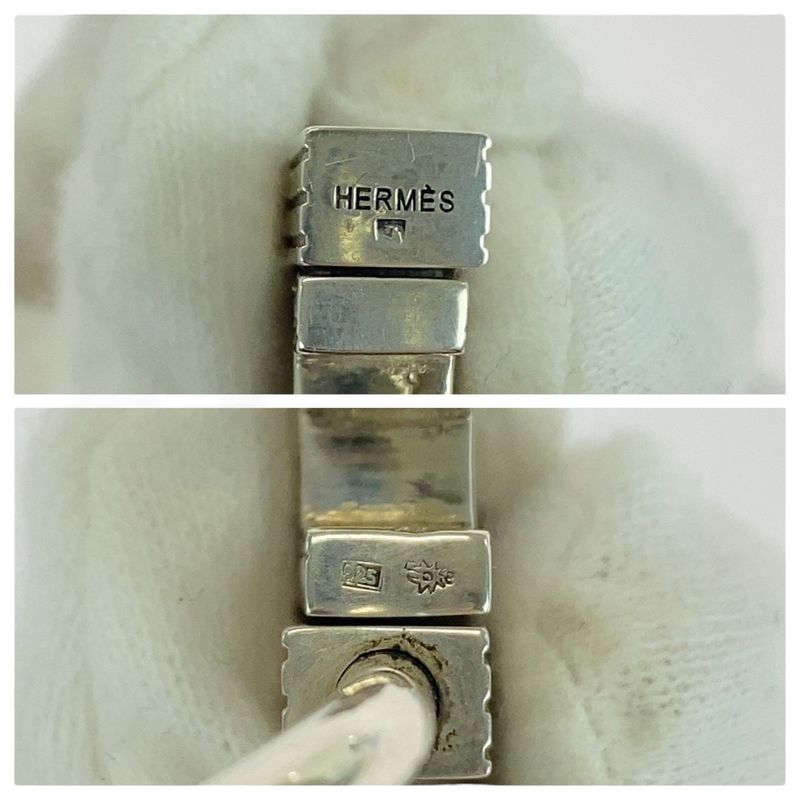 Hermes Touareg Silver SV 925 Cadena Key Holder Charm — view 7