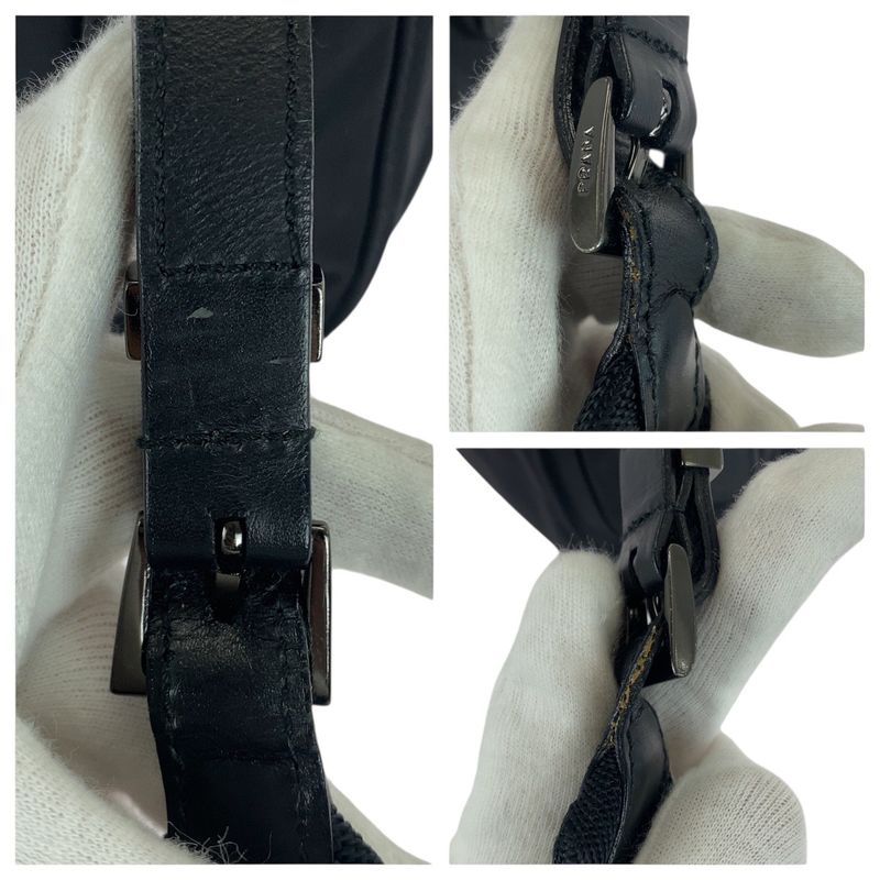 Prada Tessuto Black Gunmetal Hardware Nylon Leather Shoulder Bag Messenger — view 7