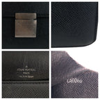 Louis Vuitton Taiga Selenga Black Silver Hardware Leather Second Bag Clutch — view 7