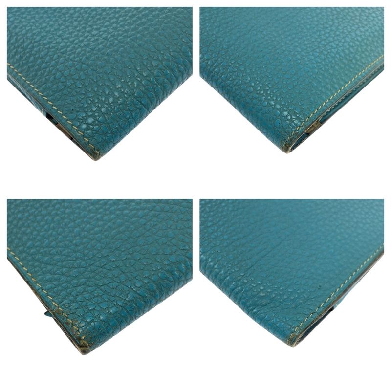 Hermes Dogon GM Blue Gene Silver Hardware Togo Long Wallet — view 4