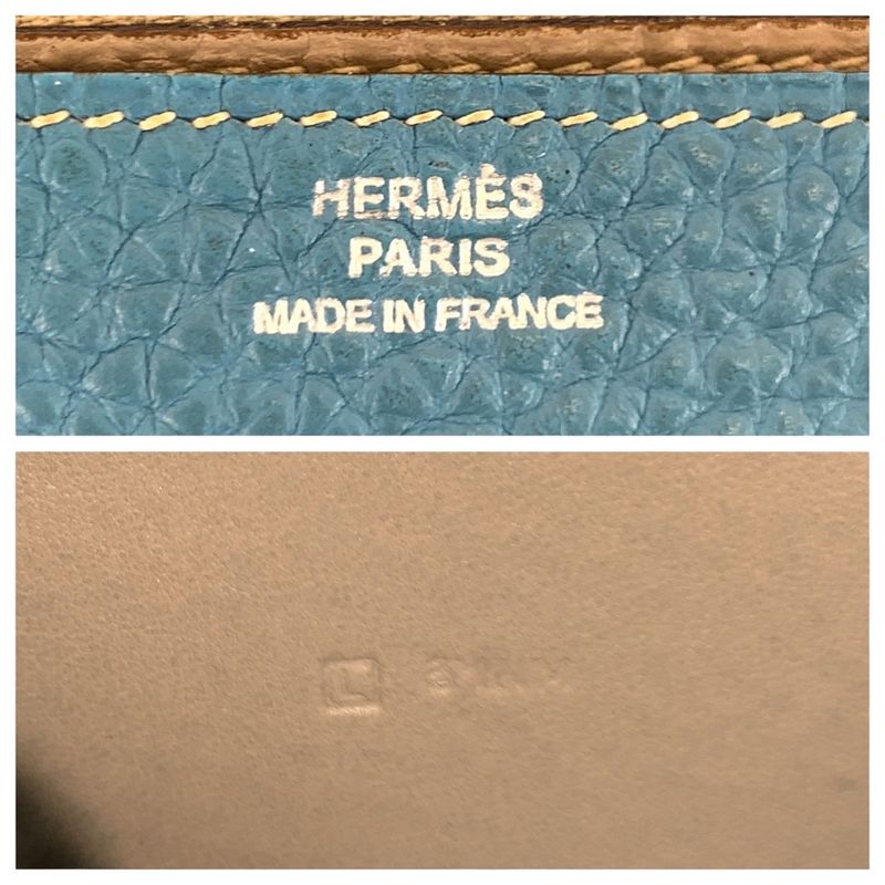 Hermes Dogon GM Blue Gene Silver Hardware Togo Long Wallet — view 5