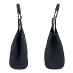 Gucci Black Gold Hardware GG Canvas Leather Tote Bag