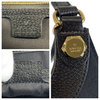 Gucci Black Gold Hardware GG Canvas Leather Tote Bag
