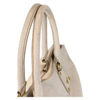Prada Vitello Daino White Ivory Gold Hardware Leather Tote Bag 2-Way