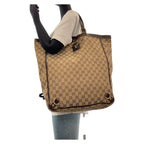 Gucci Abbey Brown Gold Hardware GG Canvas Leather Tote Bag — view 8
