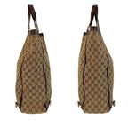 Gucci Abbey Brown Gold Hardware GG Canvas Leather Tote Bag — view 9
