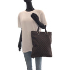 Gucci Brown Gold Hardware GG Canvas Tote Bag Handbag — view 8