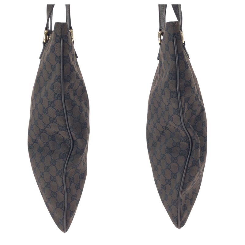 Gucci Brown Gold Hardware GG Canvas Tote Bag Handbag — view 9