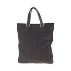 Gucci Brown Gold Hardware GG Canvas Tote Bag Handbag — view 3