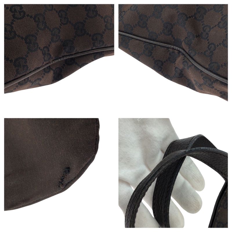 Gucci Brown Gold Hardware GG Canvas Tote Bag Handbag — view 7