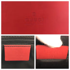 Gucci Bamboo Red Black Leather 012 1016 Tote Bag 2-Way