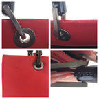 Gucci Bamboo Red Black Leather 012 1016 Tote Bag 2-Way
