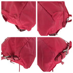 Prada Tessuto Triangle Logo Plate Red Silver Hardware Nylon Leather Rucksack Day — view 5
