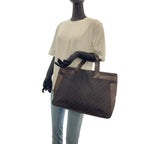 Gucci Brown Silver Hardware GG Canvas Leather 73982 Tote Bag Handbag — view 8