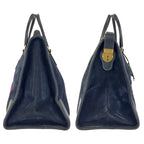 Gucci Sherry Line Navy Gold Hardware Suede Leather Handbag — view 9
