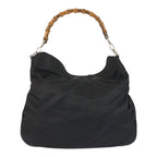 Gucci Bamboo Black Silver Hardware Nylon 001 1577 Shoulder Bag — view 3