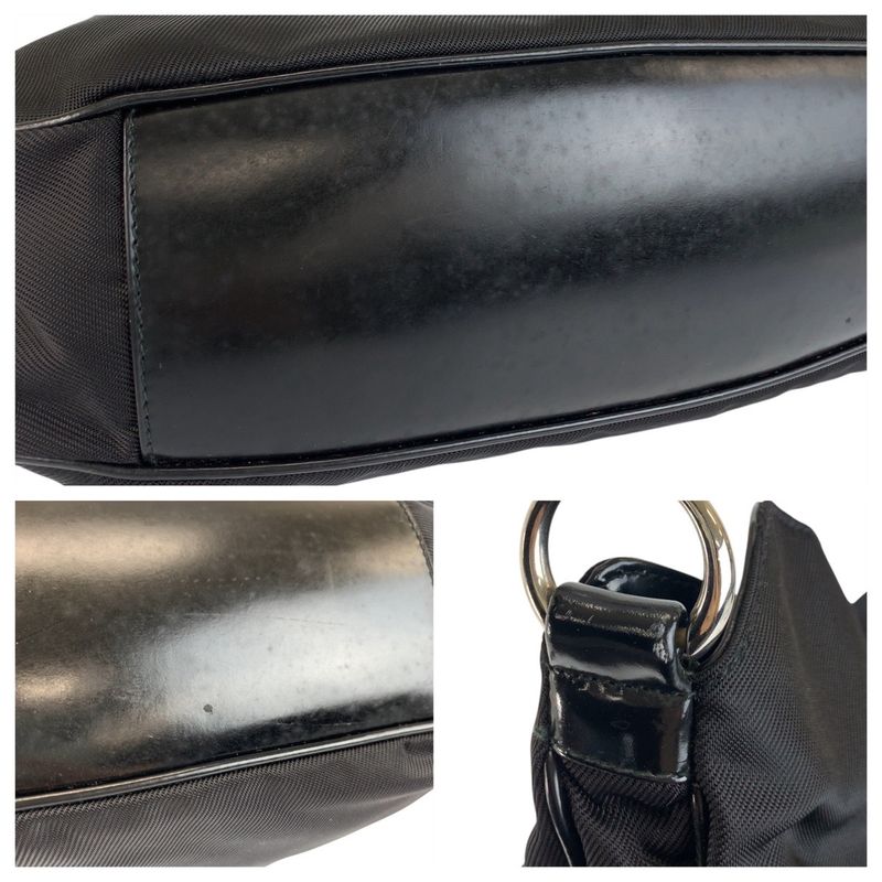 Gucci Bamboo Black Silver Hardware Nylon 001 1577 Shoulder Bag — view 6