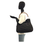 Gucci Bamboo Black Silver Hardware Nylon 001 1577 Shoulder Bag — view 8