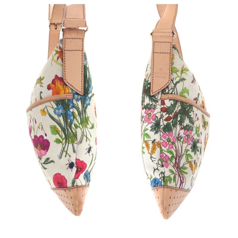 Gucci Flora Multicolor Gold Hardware Canvas Leather Shoulder Bag — view 9