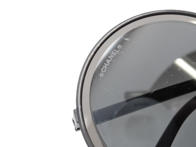Chanel Sunglasses Resin Acetate Metal Black Mirror Eyewear — view 7