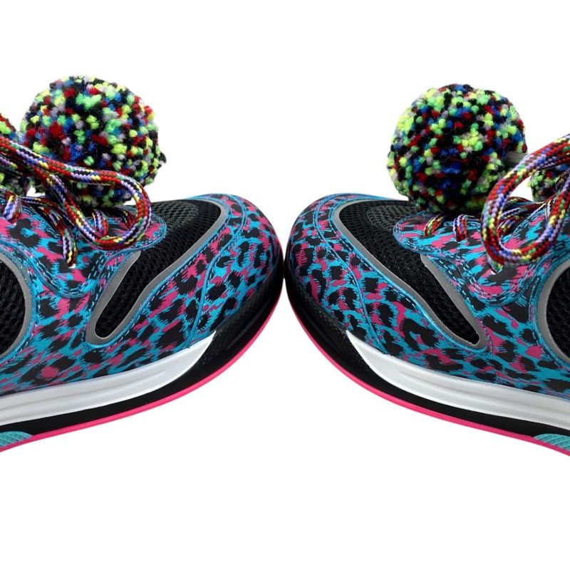Gucci Sneakers Ultra Space 9 Sizes Logo Leopard Print Multicolor Blue — view 7