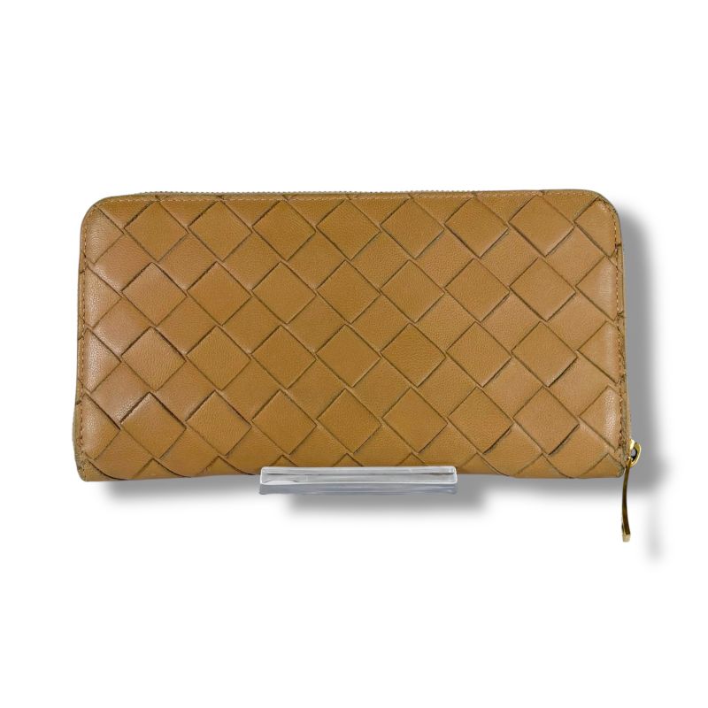 Bottega Veneta Round Zippy Long Wallet Beige Maxi Intrecciato Leather Zip — view 2
