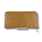 Bottega Veneta Round Zippy Long Wallet Beige Maxi Intrecciato Leather Zip — view 2