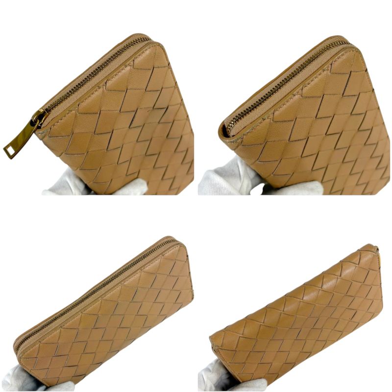 Bottega Veneta Round Zippy Long Wallet Beige Maxi Intrecciato Leather Zip — view 4