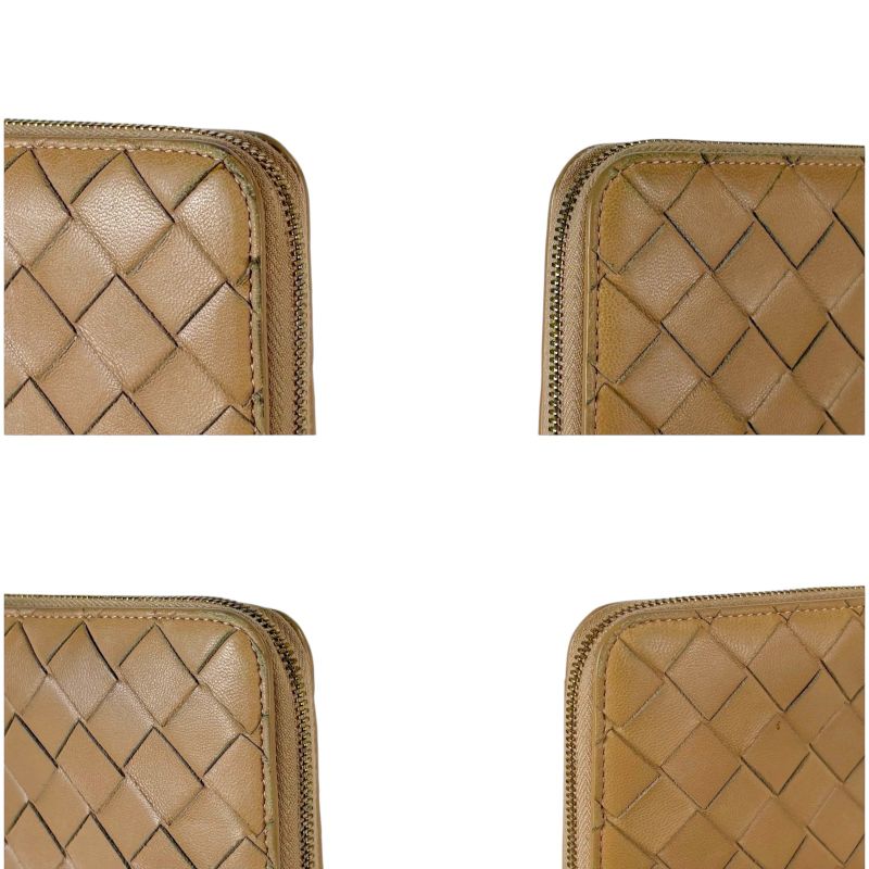 Bottega Veneta Round Zippy Long Wallet Beige Maxi Intrecciato Leather Zip — view 5
