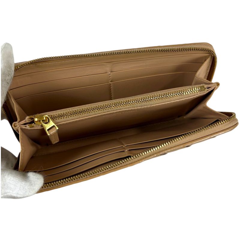 Bottega Veneta Round Zippy Long Wallet Beige Maxi Intrecciato Leather Zip — view 9