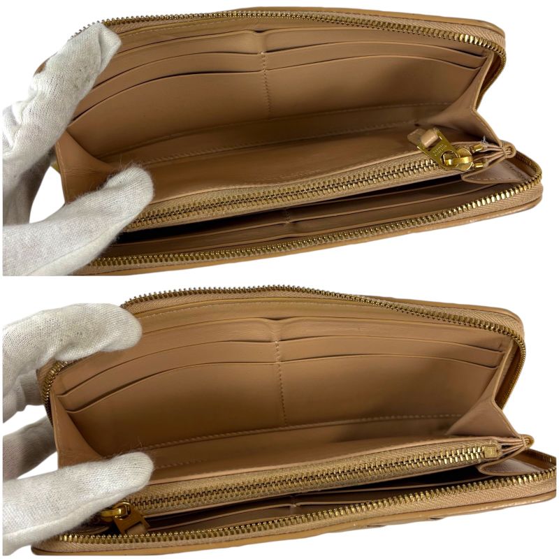 Bottega Veneta Round Zippy Long Wallet Beige Maxi Intrecciato Leather Zip — view 8