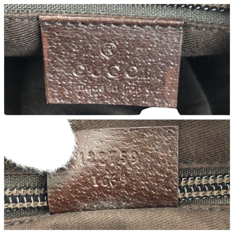 Gucci Beige Brown Silver Hardware GG Canvas Leather Shoulder Bag — view 5