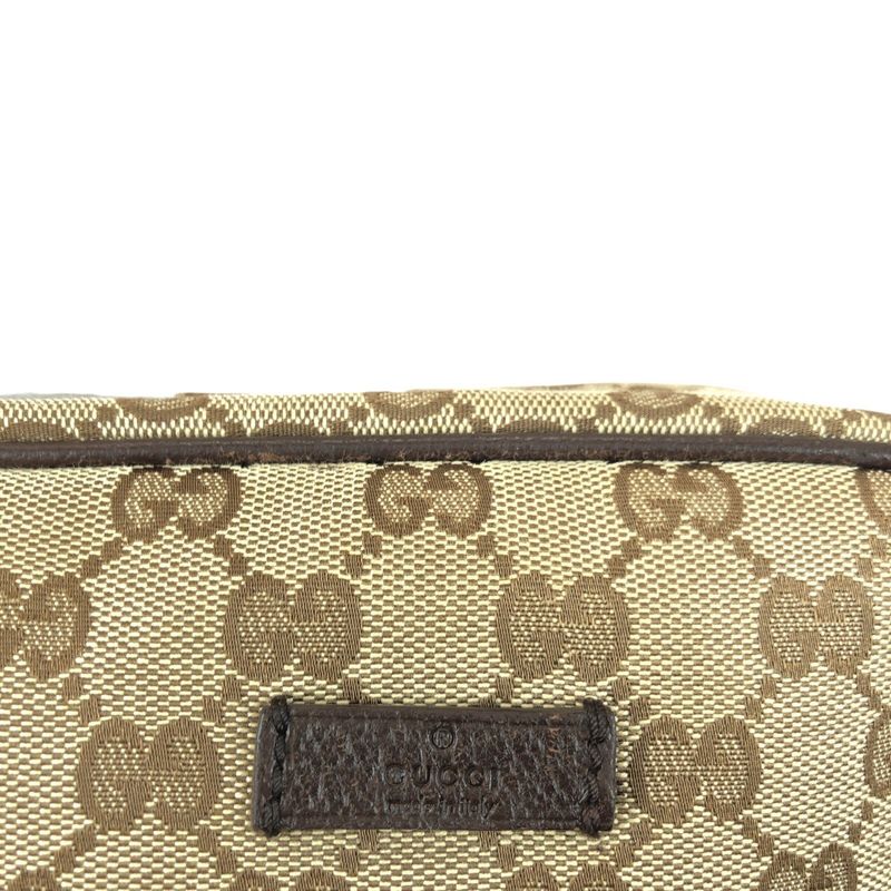 Gucci Beige Brown Silver Hardware GG Canvas Leather Shoulder Bag — view 7