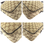 Gucci Beige Brown Silver Hardware GG Canvas Leather Shoulder Bag — view 4