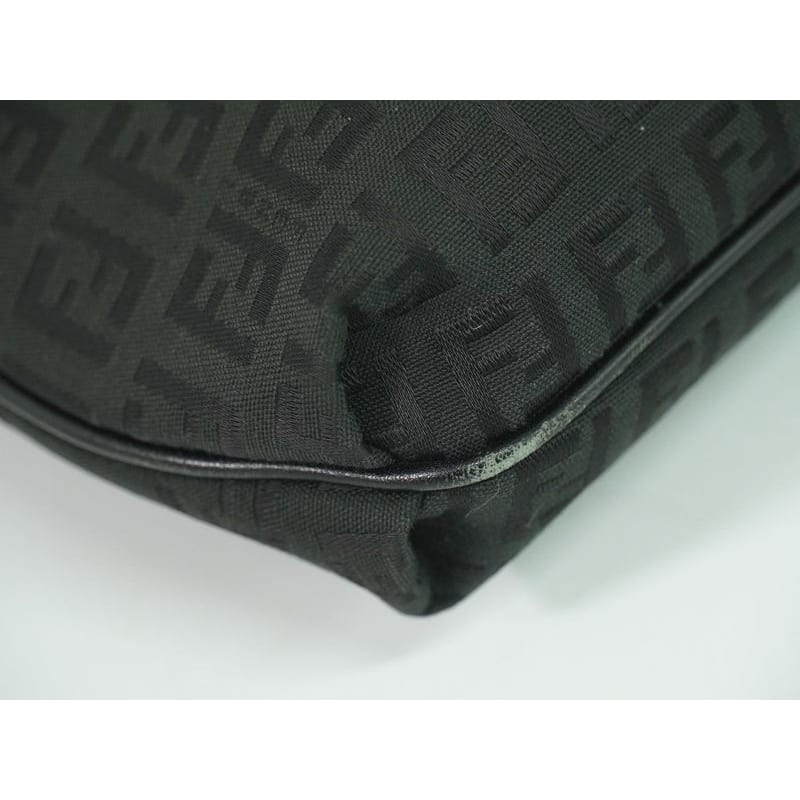 Fendi Zucchino Shoulder Bag Pochette Canvas Black 8 Bt127 — view 5