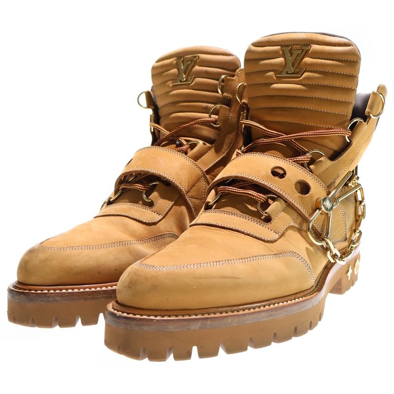 Louis Vuitton Creeper Line Chain Decoration Nubuck Leather Ankle Boots High — view 2