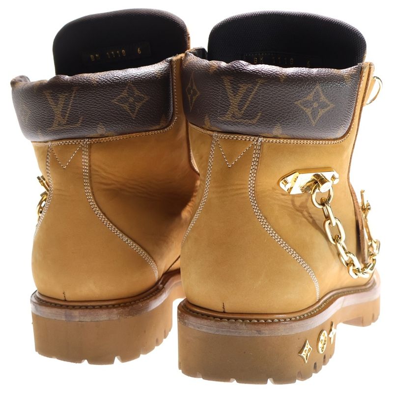 Louis Vuitton Creeper Line Chain Decoration Nubuck Leather Ankle Boots High — view 3