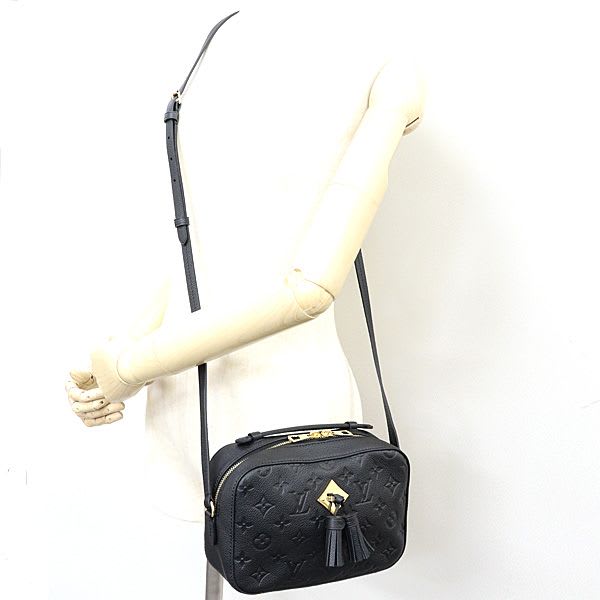 Louis Vuitton Saintonge Monogram Empreinte Leather Black Shoulder Bag — view 7