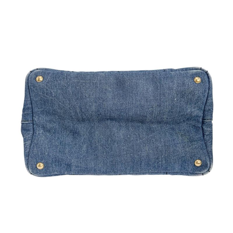 Prada Canvas Tote Bag Canapa Blue — view 6
